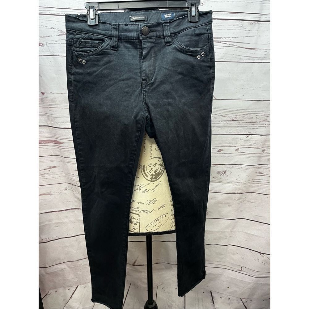 Sweetheart Black‎ Wash Denim Jeans Embellished Pockets Skinny Leg